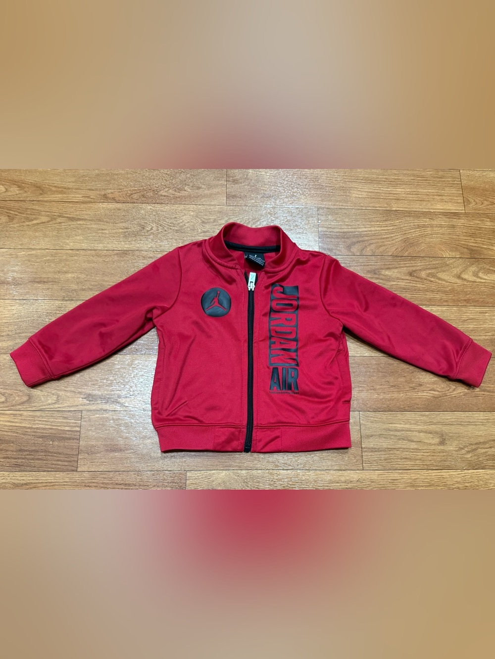 Air Jordan Boys Zip Up Track Jacket Size 18 months Red Black